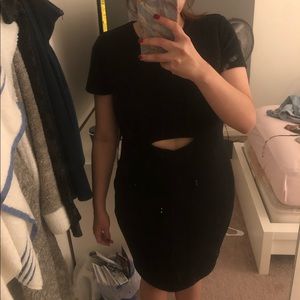 Express black textured dress